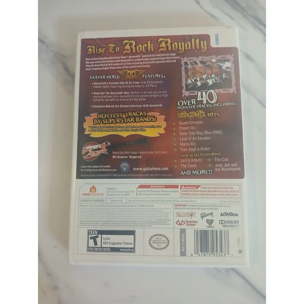 Guitar Hero Aerosmith Nintendo Wii Game Complete CIB